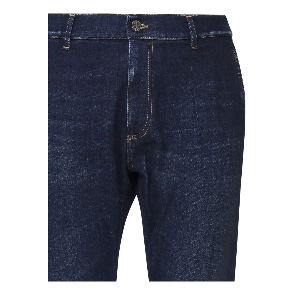 Dondup Donkere Denim Jeans Rits Knoopsluiting Blue Heren