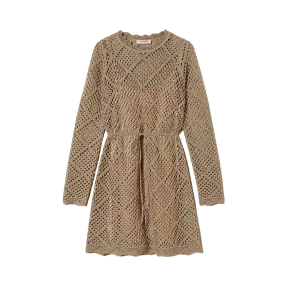 Twinset Women's Beige Short Dresses, S, Short Dress