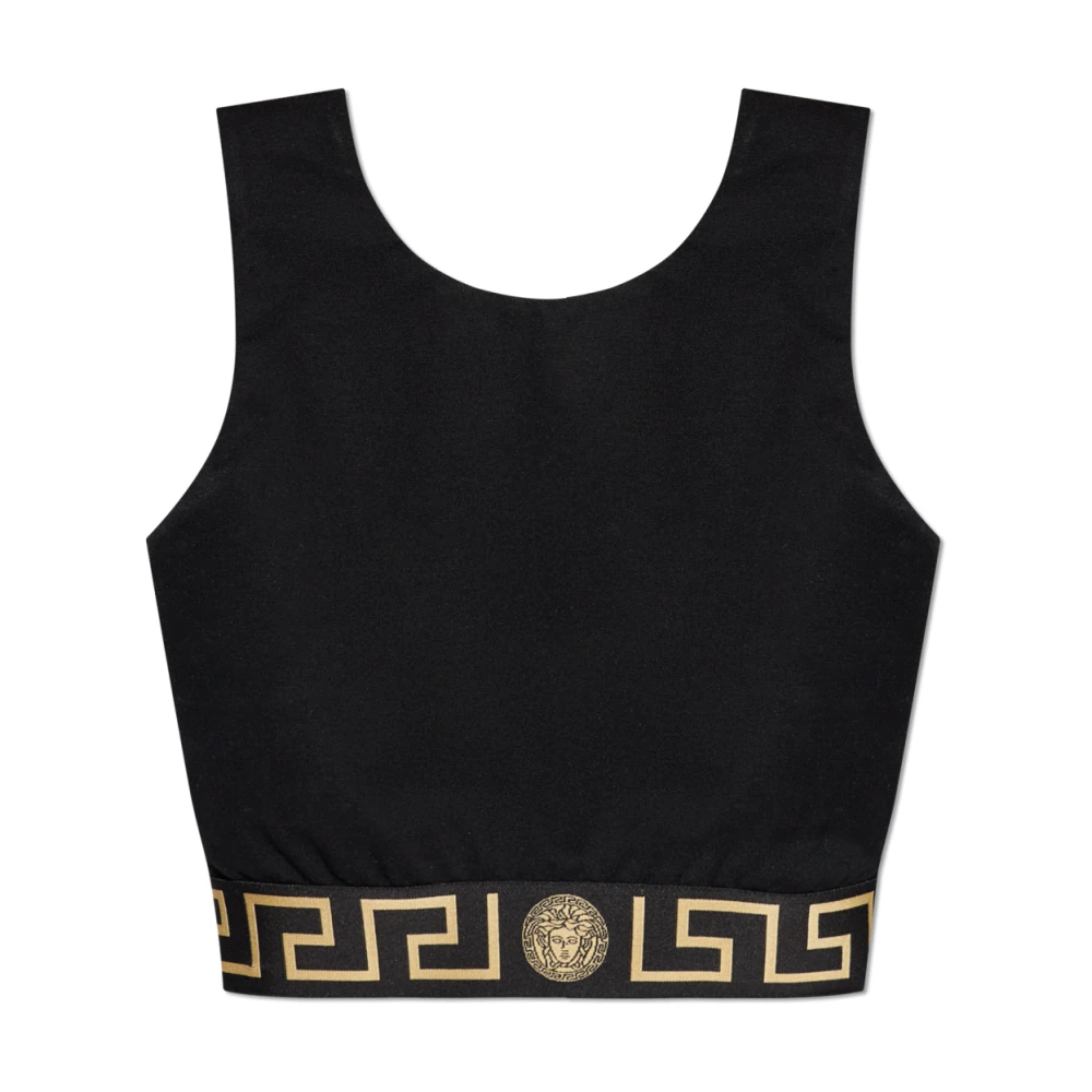 Versace Handtekening Greca Detailing Crew Neck Ondergoed Black Dames
