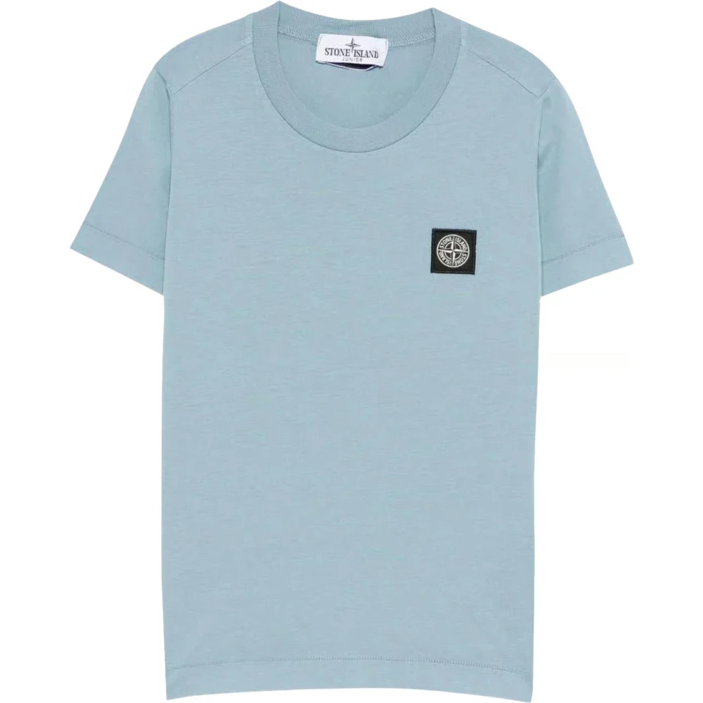 Stone Island Blue Kids Short Sleeve T-Shirts, Male, 8 Y, T-Shirt