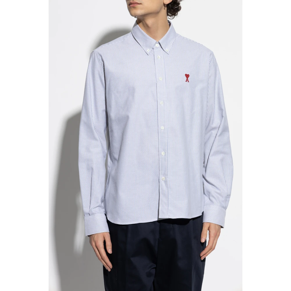 Ami Paris Shirt met logo Blue Heren