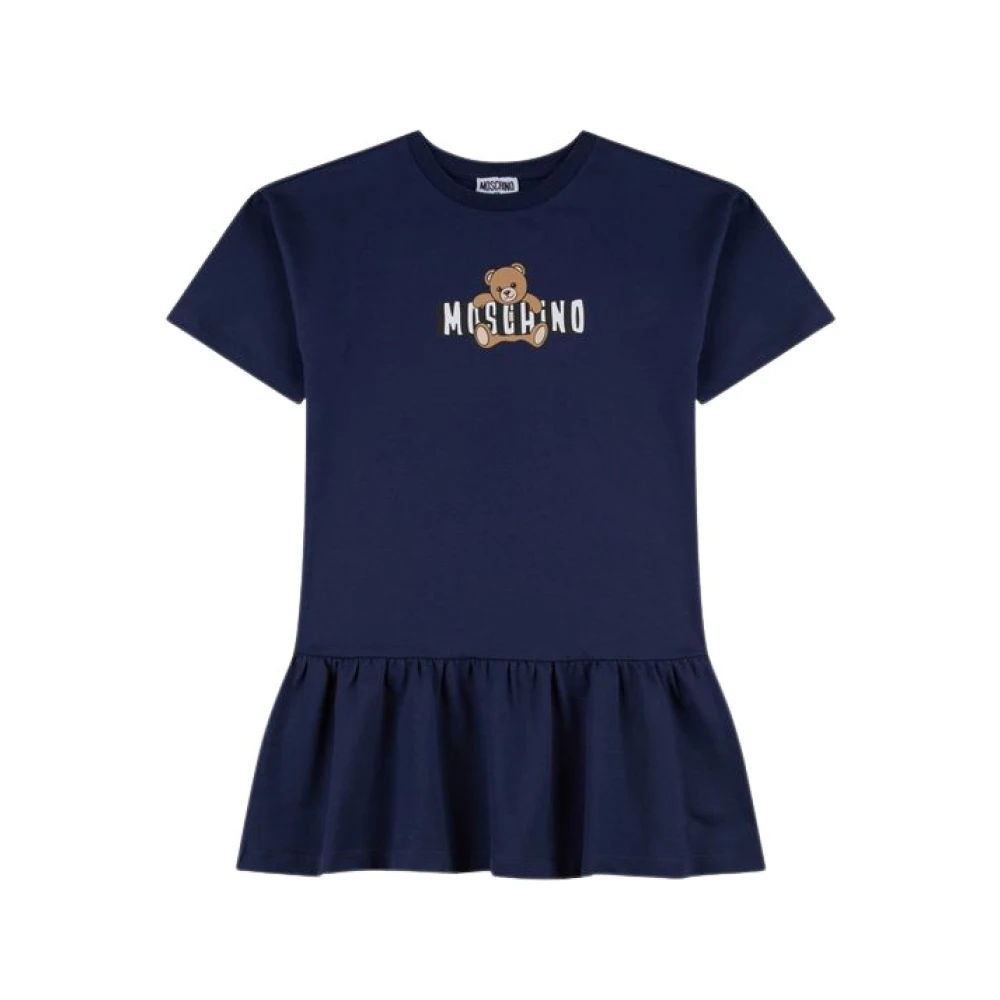 Moschino Blue Dresses, Female, 8 Y, Teddy Bear Jersey Dress
