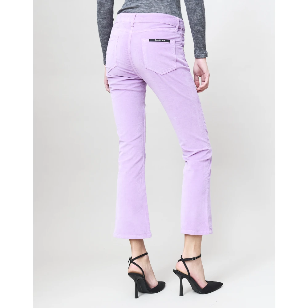 Re-Hash Geknipte katoenen broek voor vrouwen Purple Dames