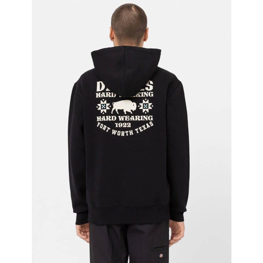 Dickies Zachte Geborstelde Katoenen Hoodie Black Heren