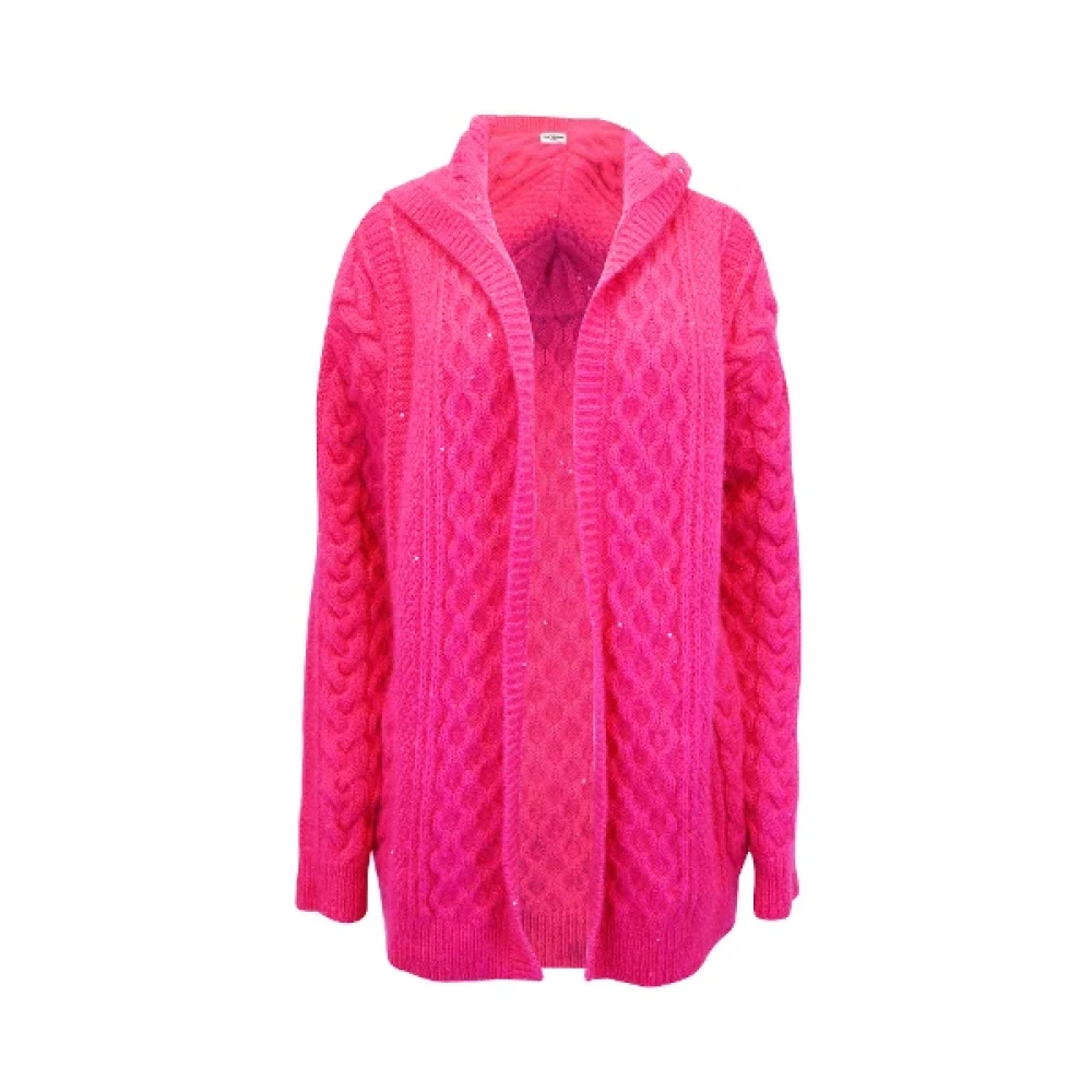 Saint Laurent Vintage Tweedehands Roze Wollen Vest Pink Dames