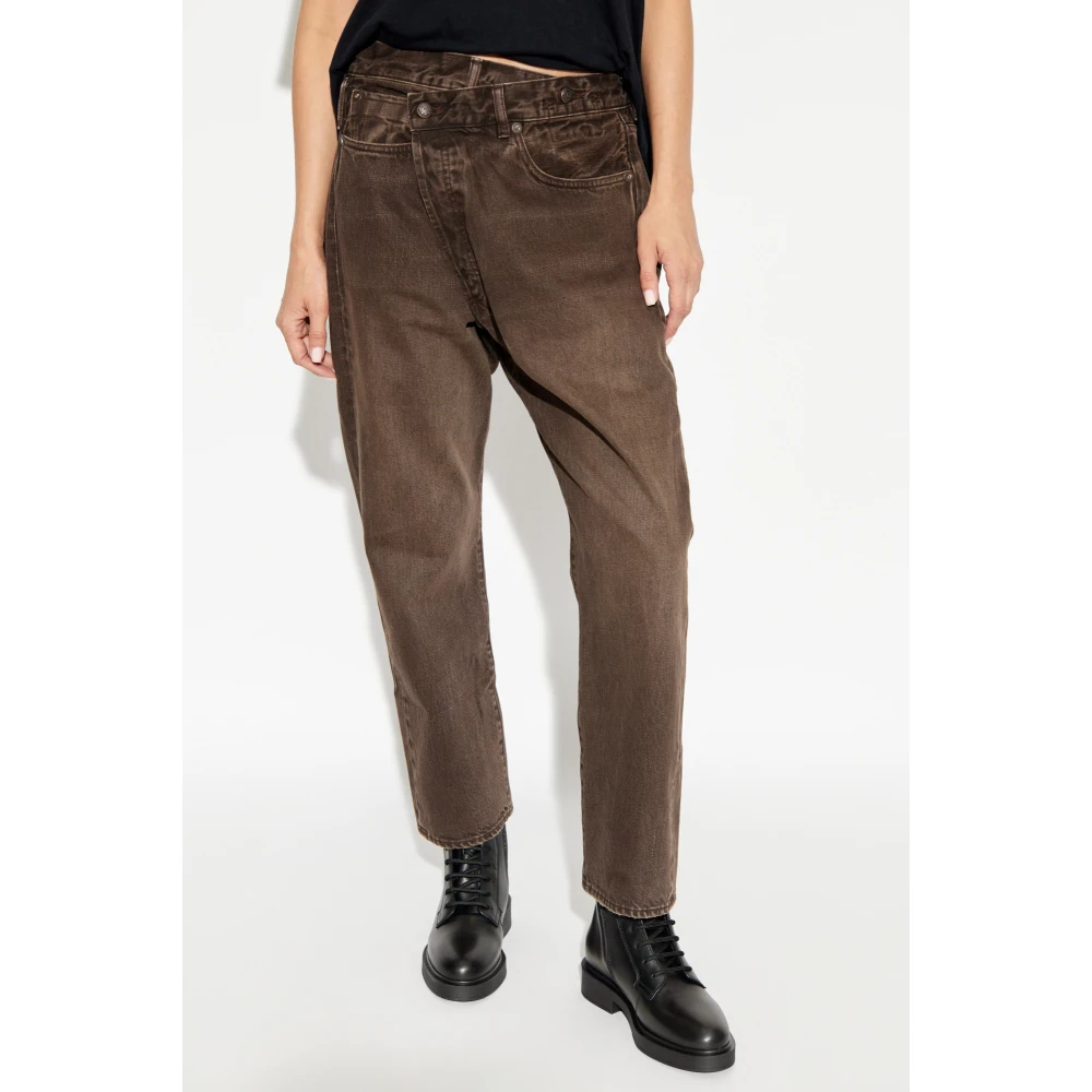 R13 Jeans met logo Brown Dames