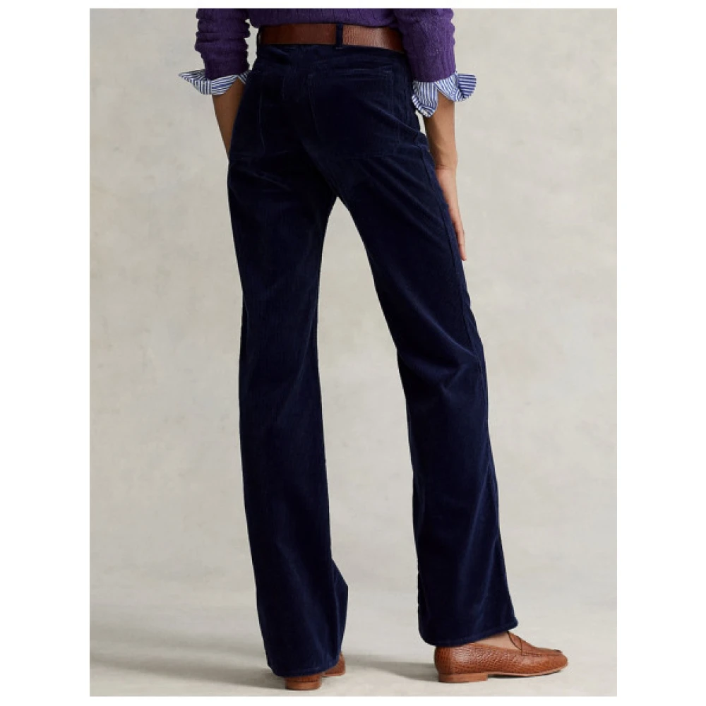 Polo Ralph Lauren Ribfluwelen Flare Broek Navy Cruise Blue Dames