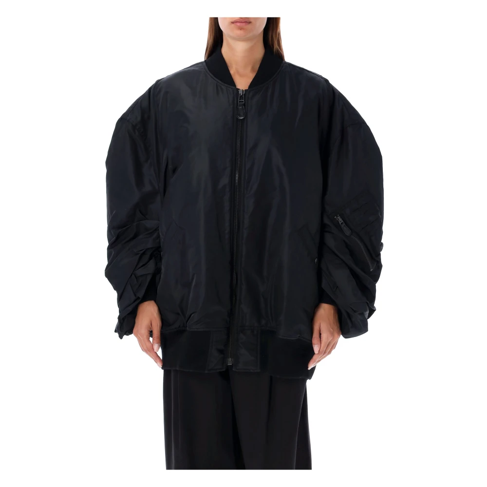 Junya Watanabe Oversized Bomberjack Zwart Aw24 Black Dames