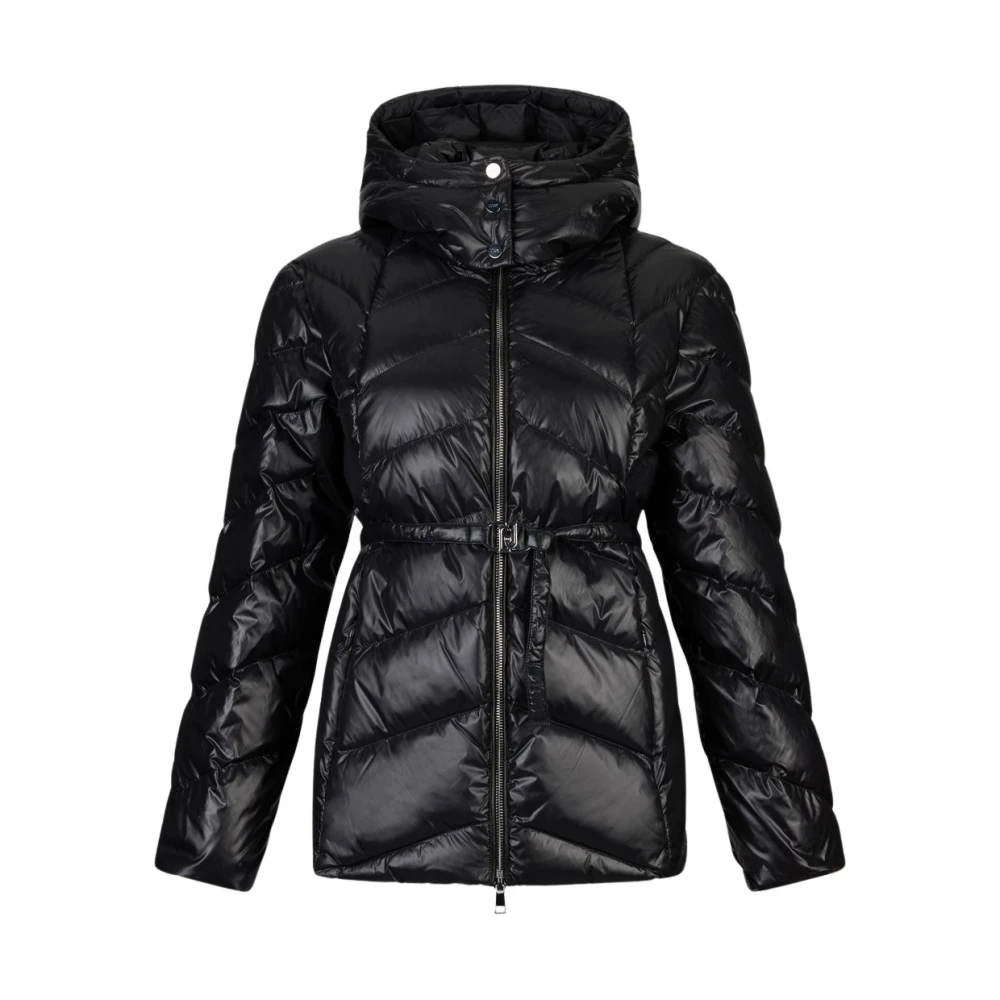 Liu Jo Black Winter Jackets, Female, M, Piumino Con Cappuccio