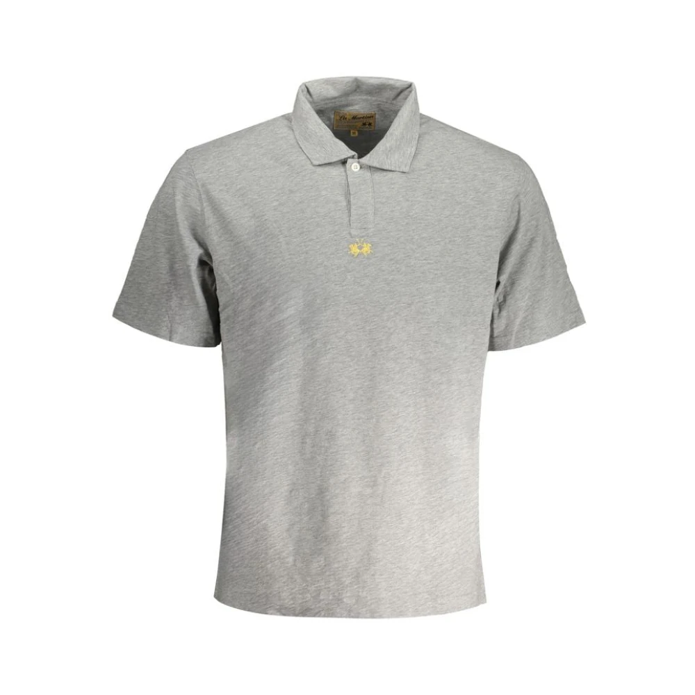 La Martina Men's Gray Polo Shirts, 2XL, Short-Sleeved Polo Shirt