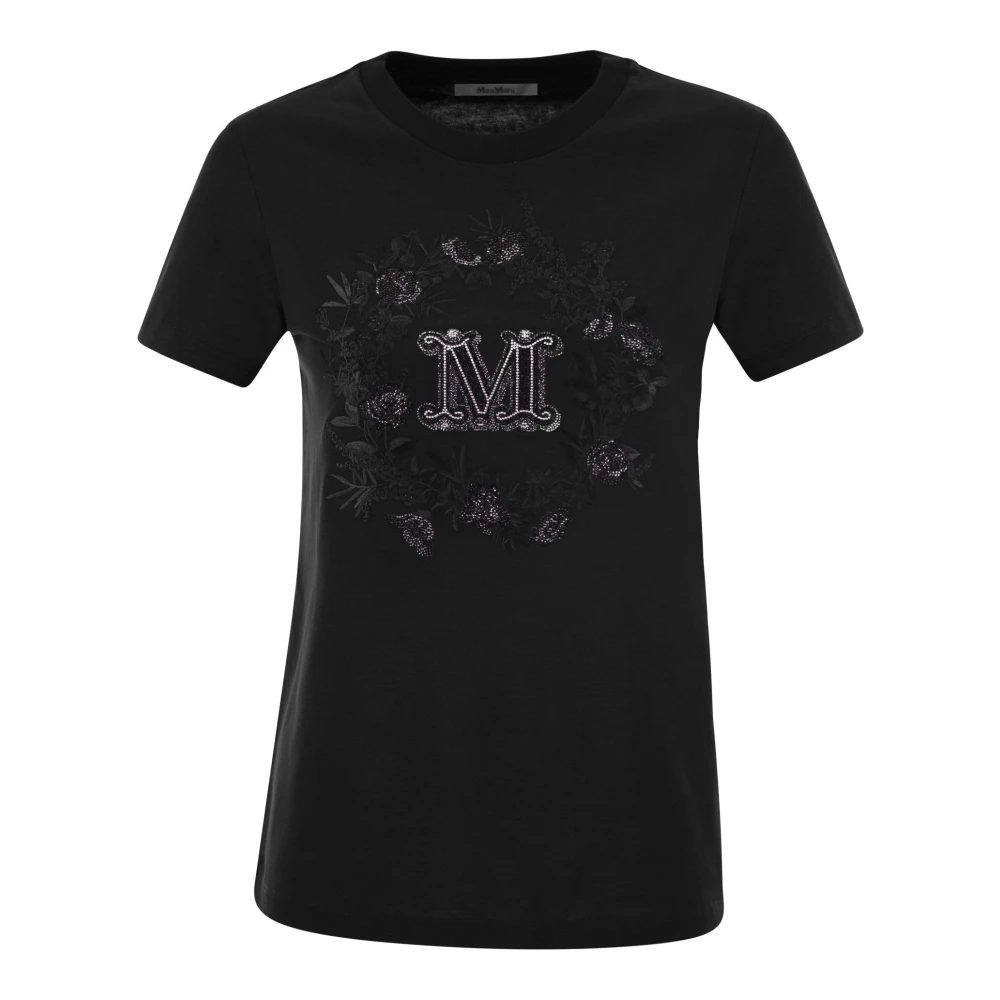 Max Mara Geborduurd T-shirt met korte mouwen Black Dames