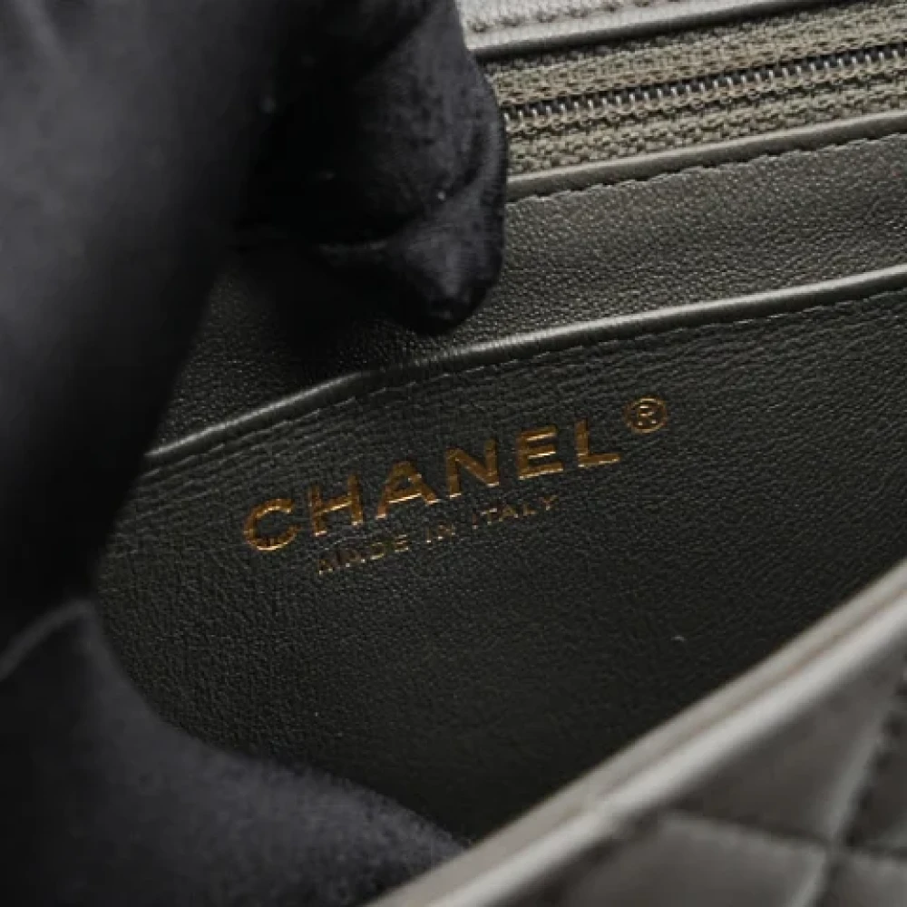 Chanel Vintage Pre-owned Leather chanel-bags Gray Dames