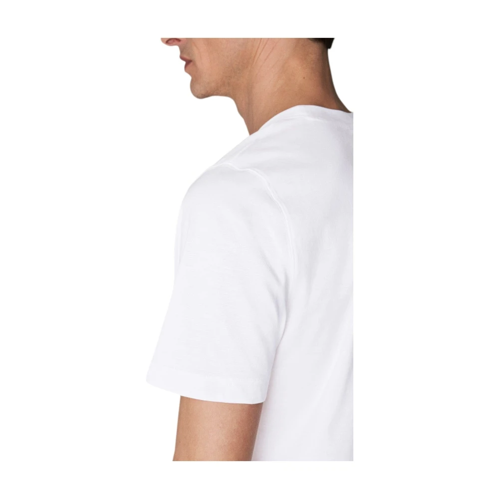 Eton Luxe Katoenen Crewneck T-shirt White Heren