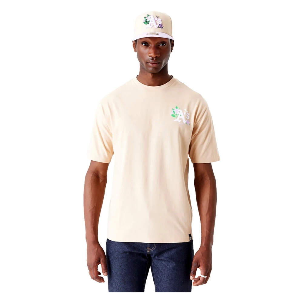 New era MLB Bloemen Grafisch T-shirt Beige Heren