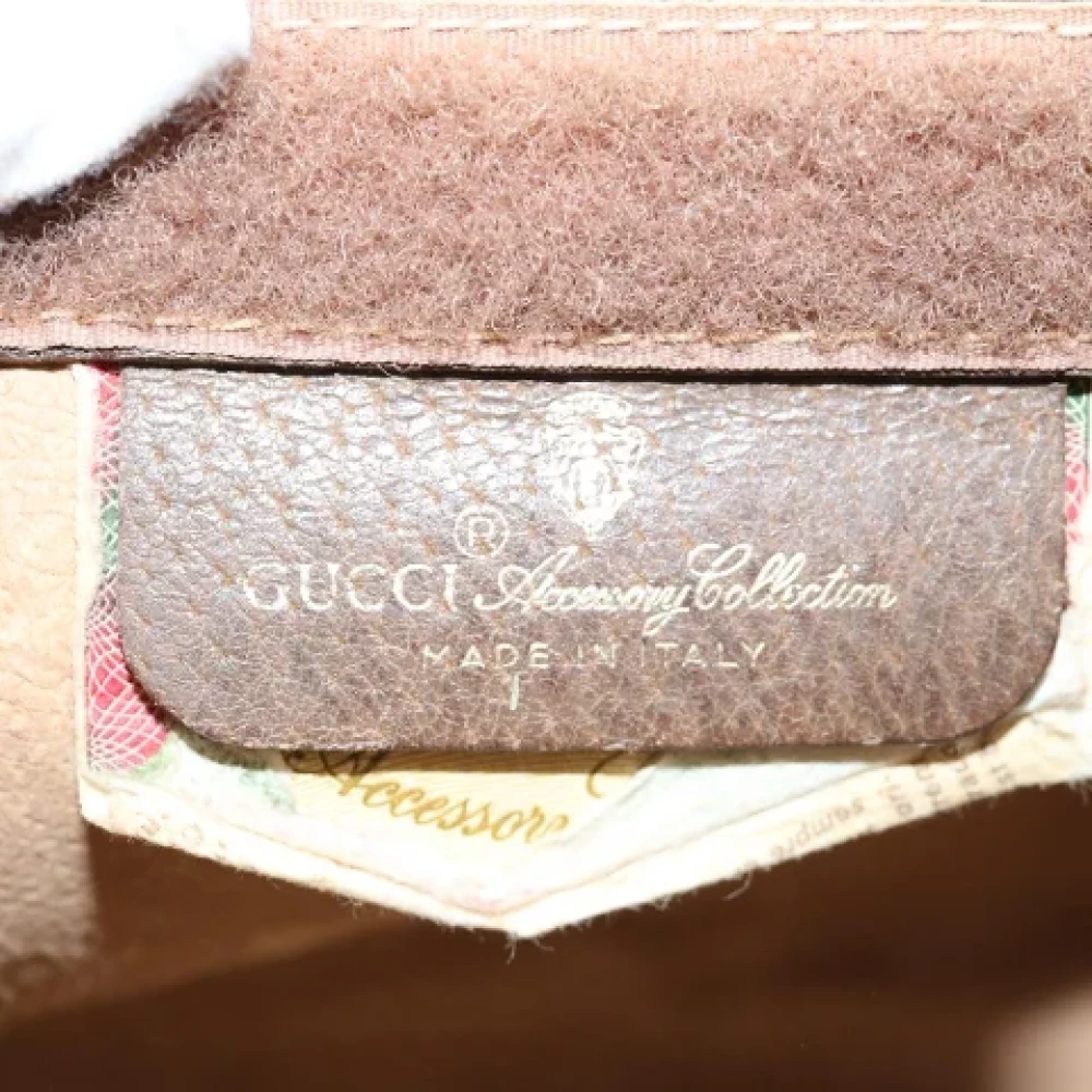 Gucci Vintage Pre-owned Leather clutches Beige Dames