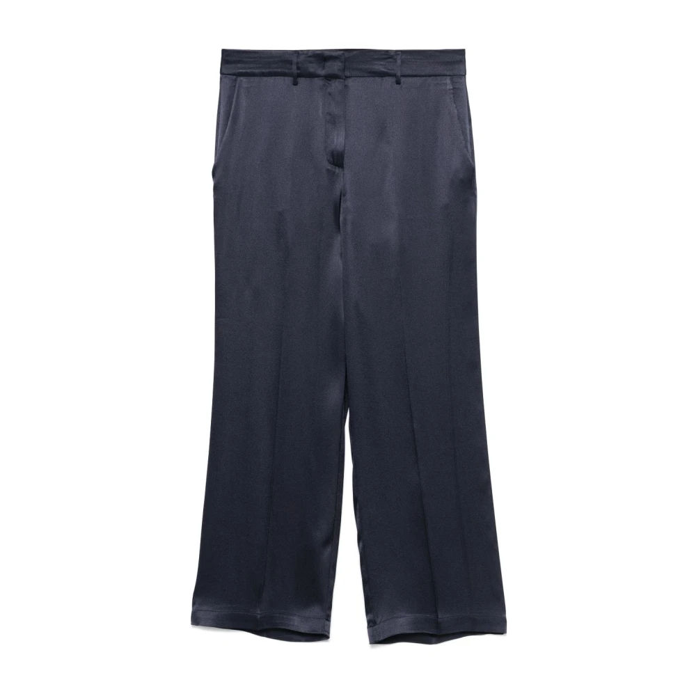 Semicouture Blauwe Zijden Blend Elegante Broek Blue Dames