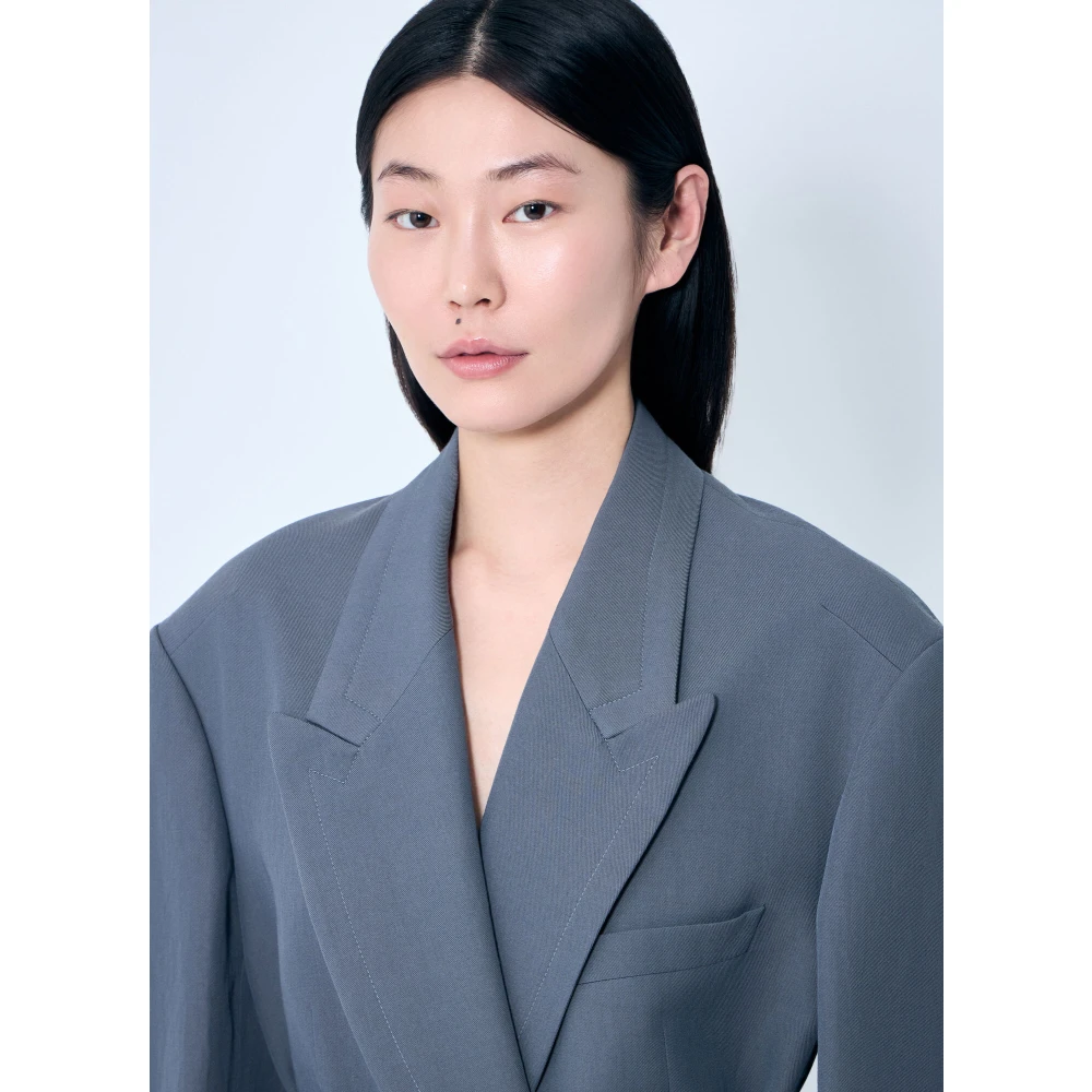 Dries Van Noten Wolblend Double-Breasted Blazer Gray Dames