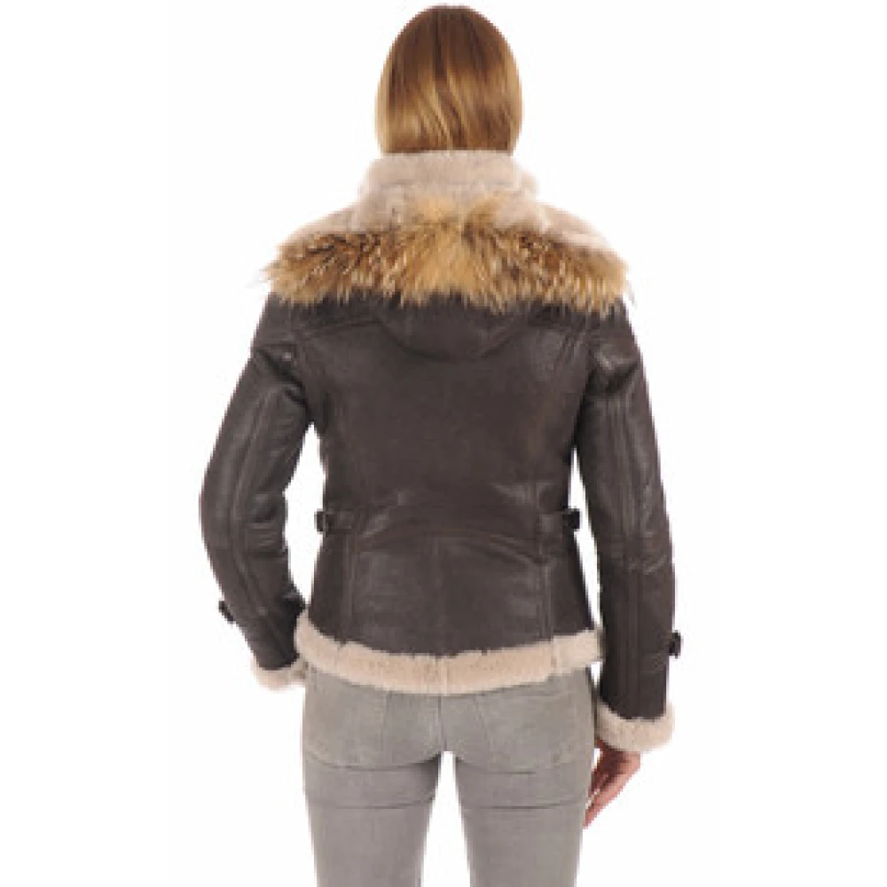 La Canadienne Leren Jack Brown Dames