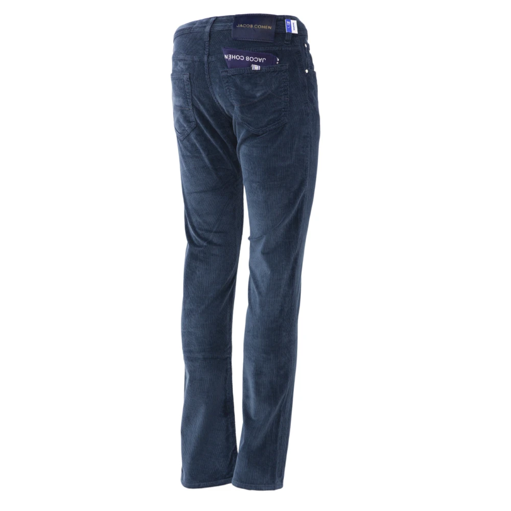 Jacob Cohën Blauwe Corduroy Broek met Logoknopen Blue Heren