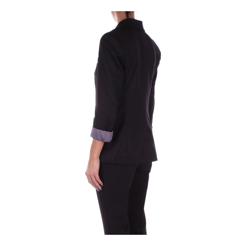 H2O Jas met knoopsluiting en voorzak Black Dames