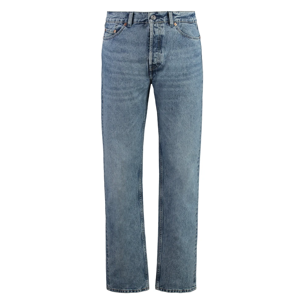 Our Legacy Straight-Leg Jeans met Contraststiksels Blue Heren