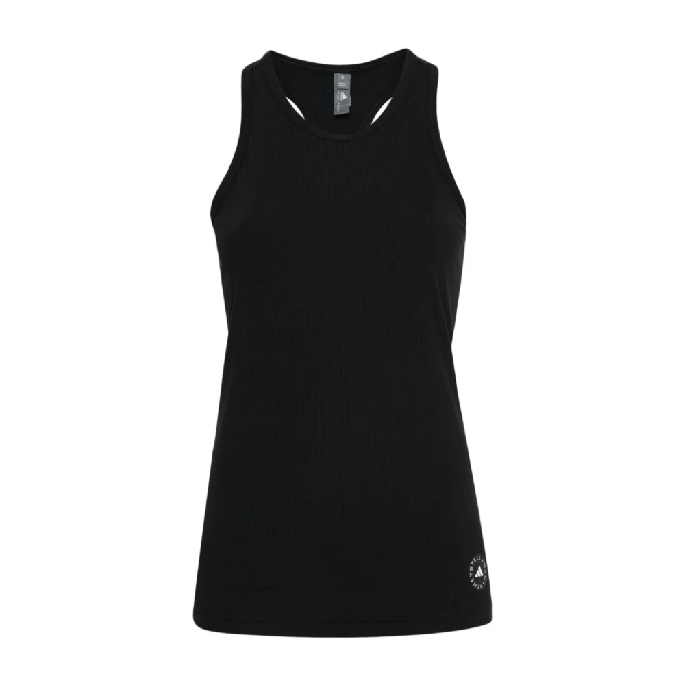 Adidas by stella mccartney Zwarte Geribbelde Tanktop Black Dames