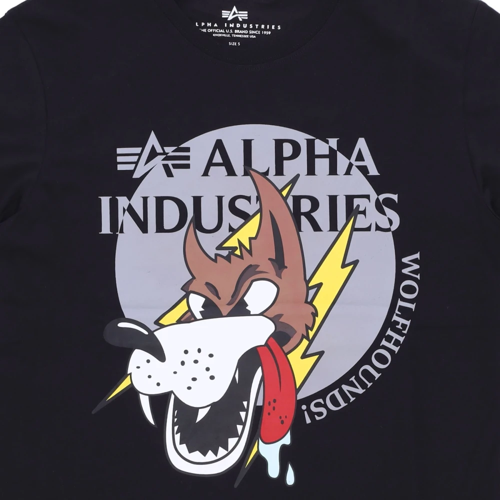 alpha industries Wolfhounds Tee Streetwear Collectie Black Heren
