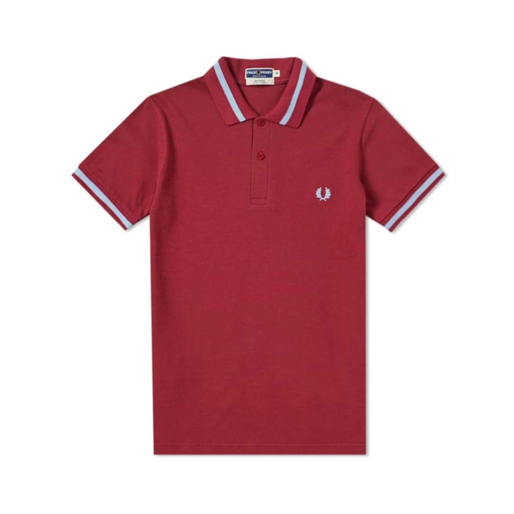 Fred Perry Vintage Polo met Blauwe Afwerking Red Heren