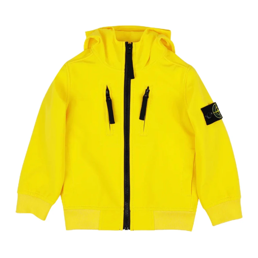 Stone Island Yellow Light Jackets, Male, 12 Y, Hooded Jacket
