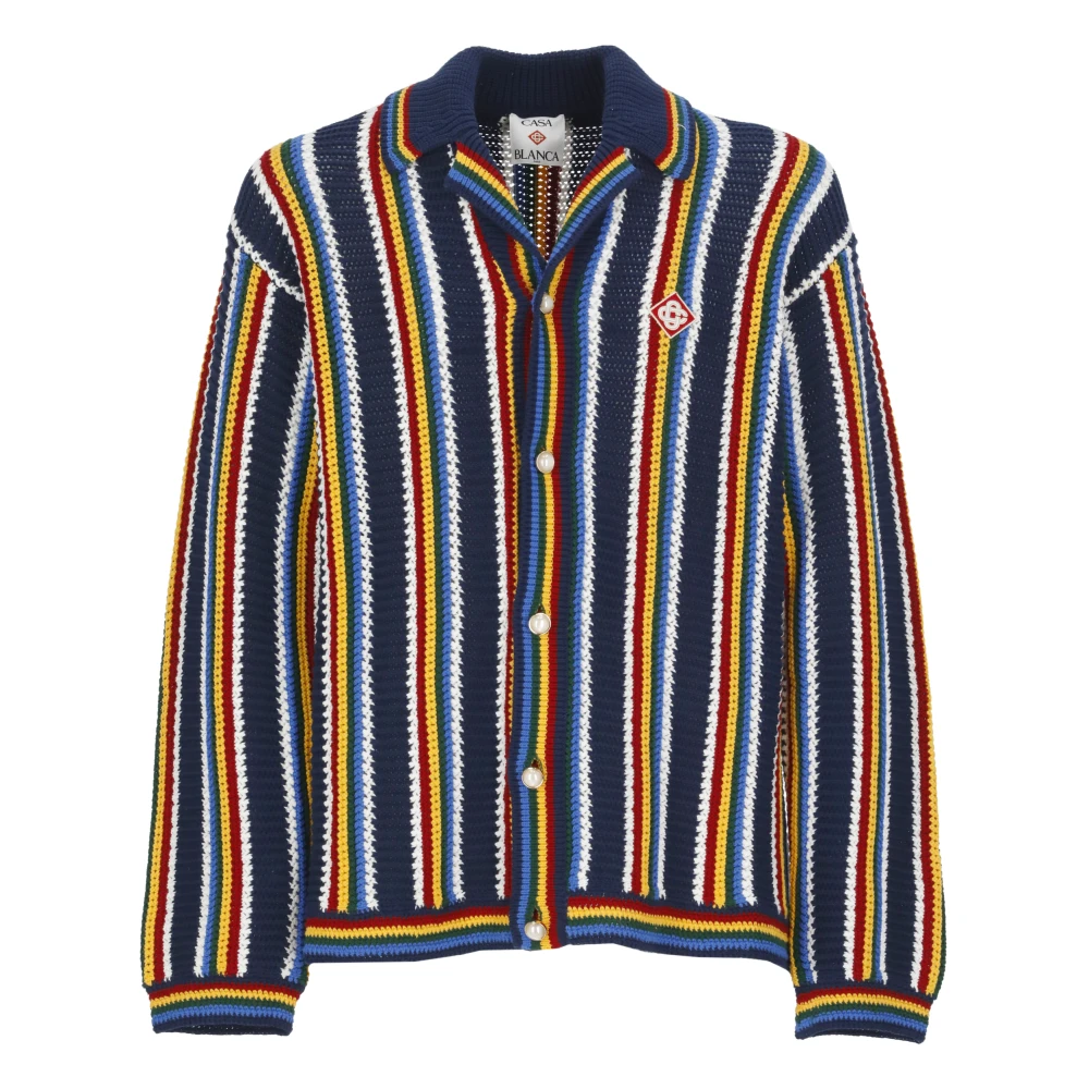 Casablanca Gestreepte katoenen vest met kraag Multicolor Heren