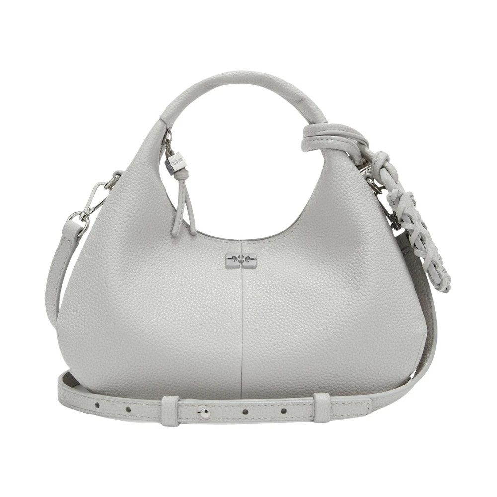 Ganni Mini Hobo Bag - Female - Handbags - Gray - One Size - Bags