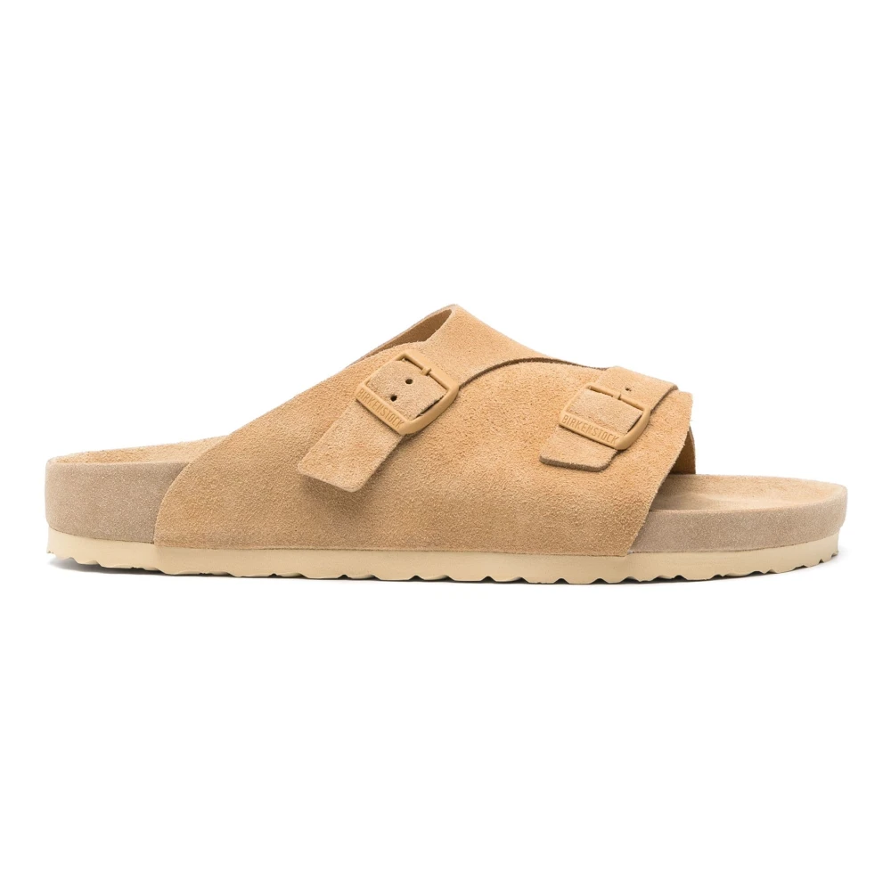 Birkenstock Women's Beige Sliders, 6 Uk, Suede Leather Sandals