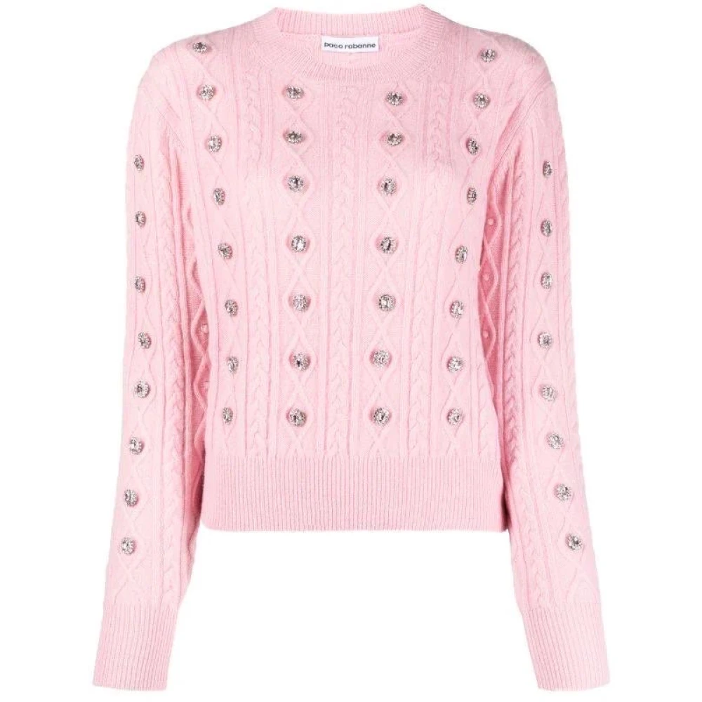 Paco Rabanne Stijlvolle Cardigan met Lange Mouwen Pink Dames