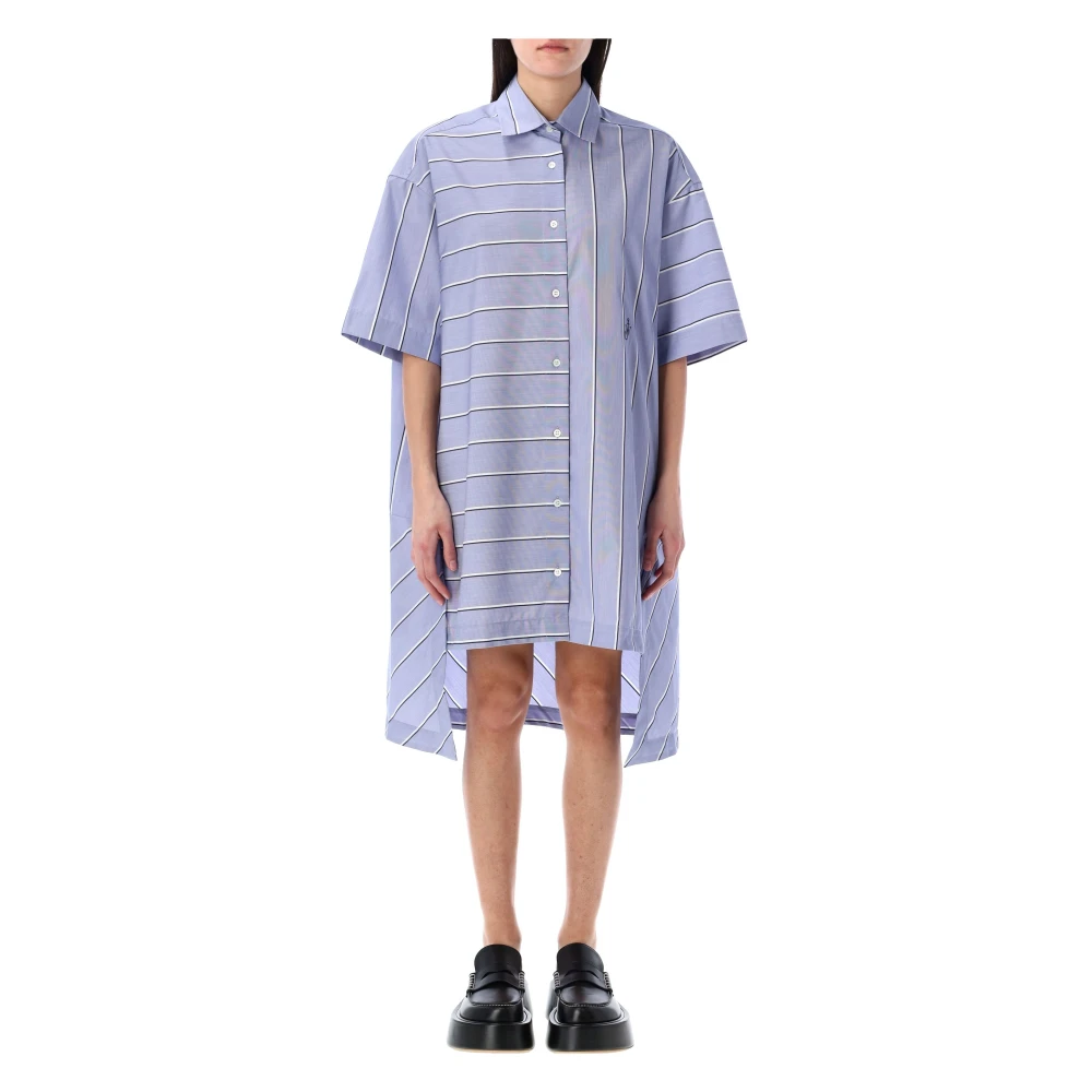 Jw Anderson Women's Blue Stepped Hem Shirt Dress - Shirt Dresses - 3XS - Dresses