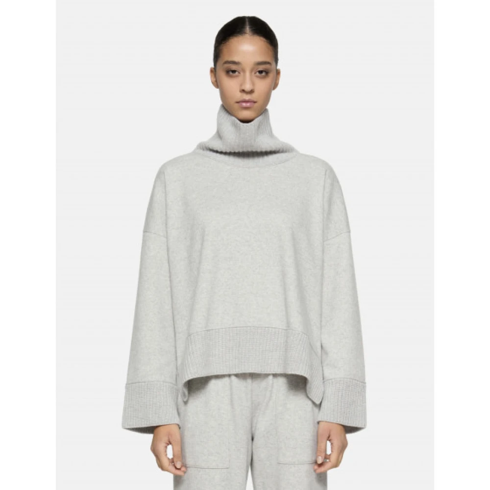 Dondup Oversized Cashmere Blend Rollneck Sweatshirt Gray Dames