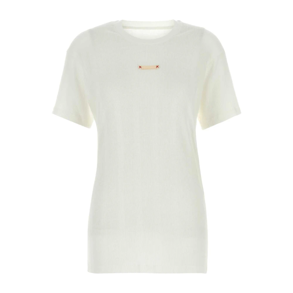 Maison Margiela Women's White Cotton Blend T-Shirt