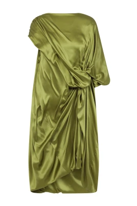 Elegant Grön Sidenklänning