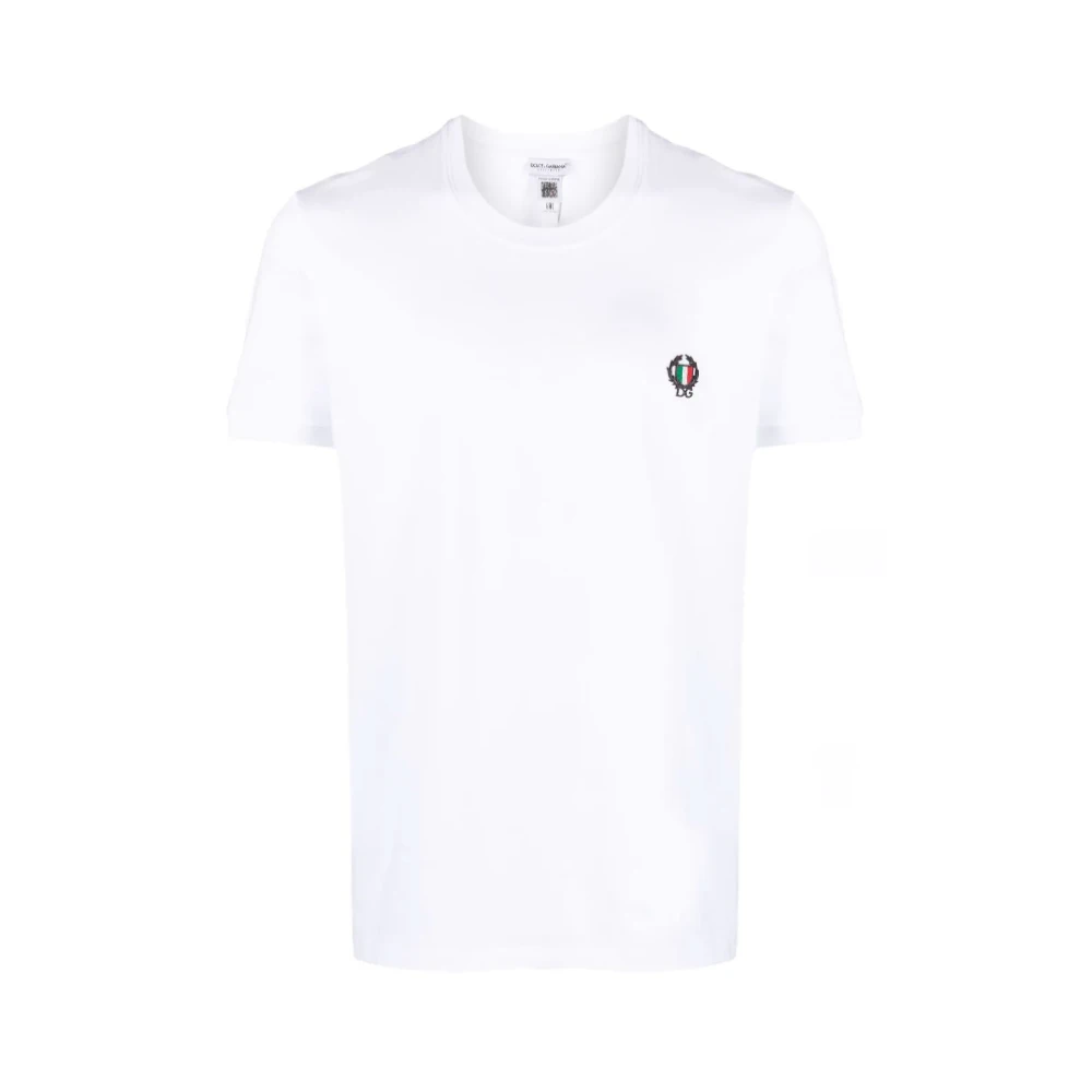 Dolce & Gabbana Logo-geborduurd Wit T-shirt White Heren