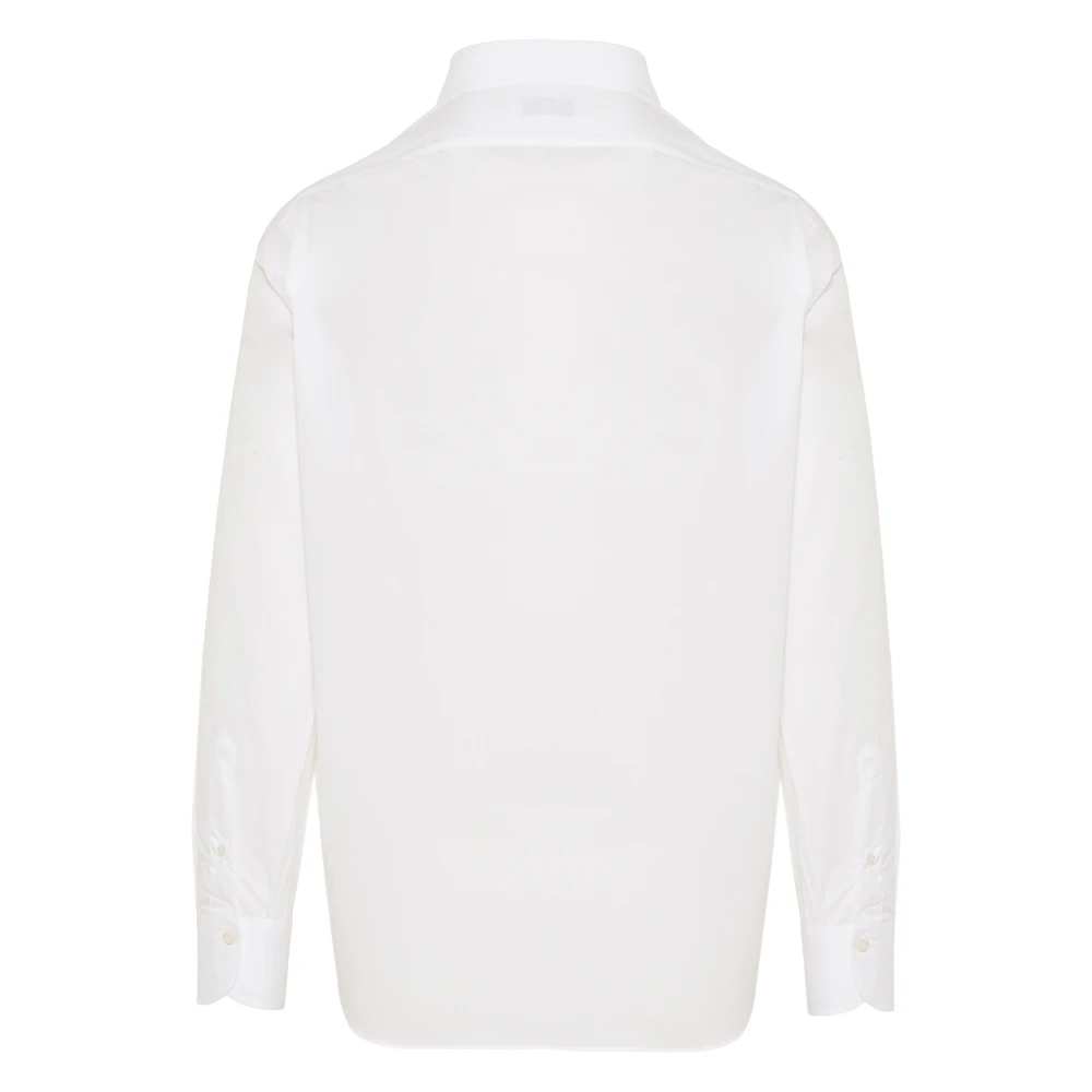 Finamore Italiaans katoenen overhemd 100% katoen White Heren