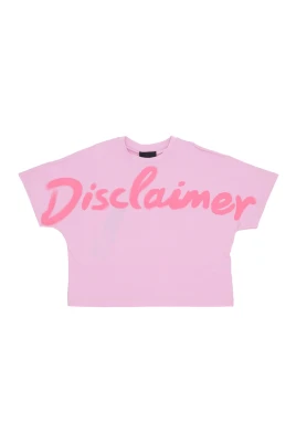 Rosa Crop Tee med Stor Logo