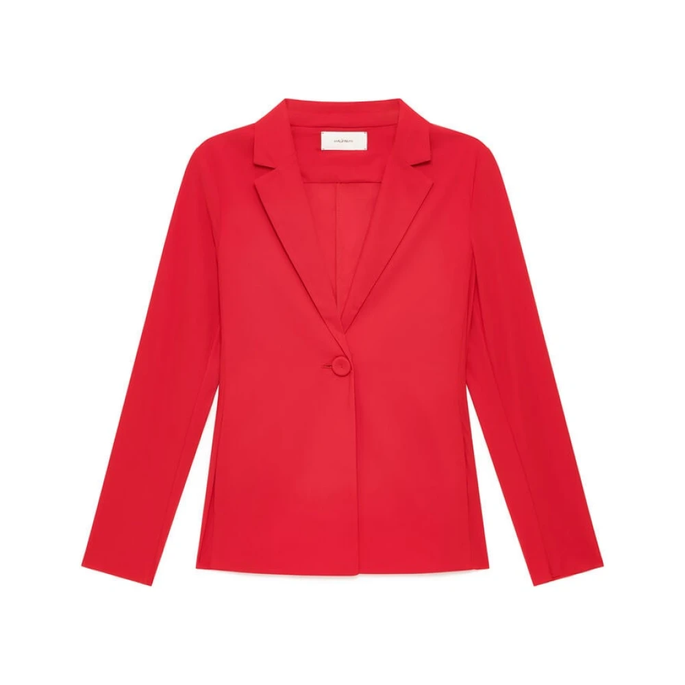 Maliparmi Women's Red Blazers, L, Soft Jersey Jacket