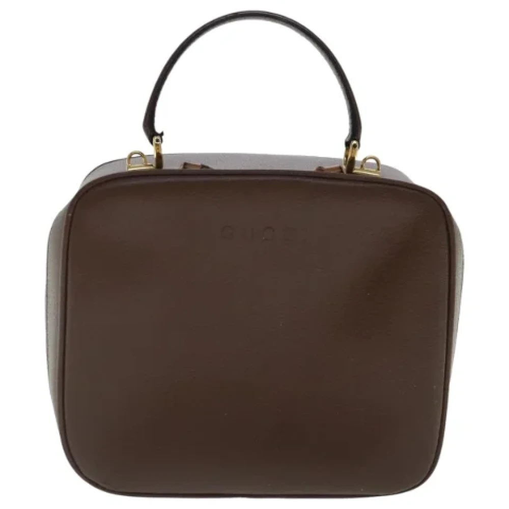 Gucci Vintage Pre-owned Leather handbags Brown Dames