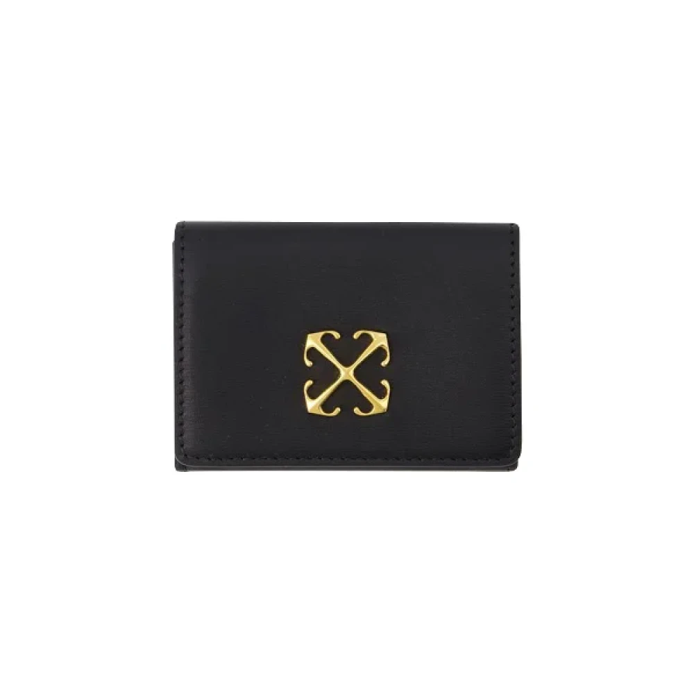 Off White Leather wallets Black Dames