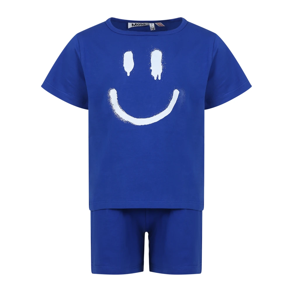 Blå Bomuld Pyjamas Sæt