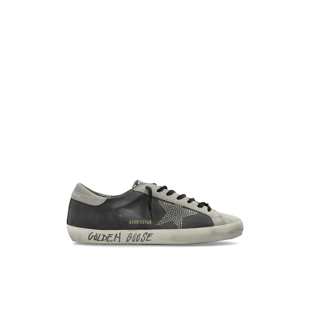 Golden Goose Men's Gray Sneakers, 11 Uk, Super Star With List Trainers