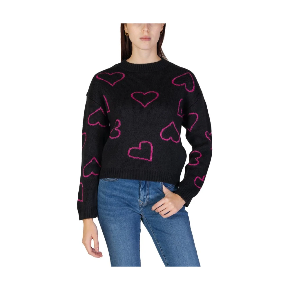 Only Zwarte Acryl Trui Herfst Winter Collectie Black Dames