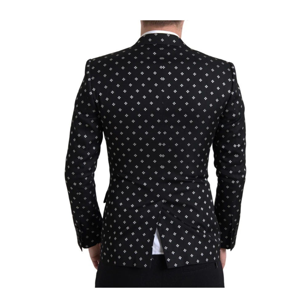 Dolce & Gabbana Geometrisch Patroon Slim Fit Blazer Black Heren
