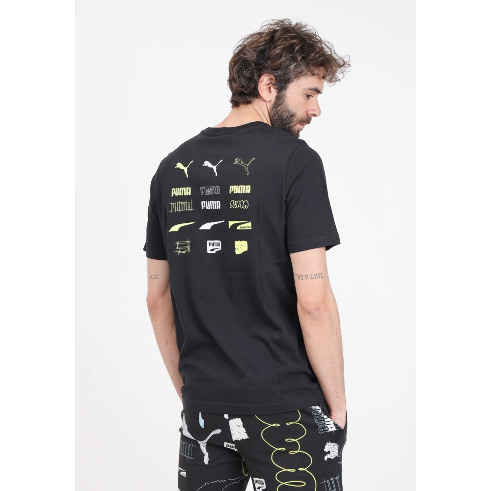 Puma Zwart Grafisch Print T-shirt Black Heren