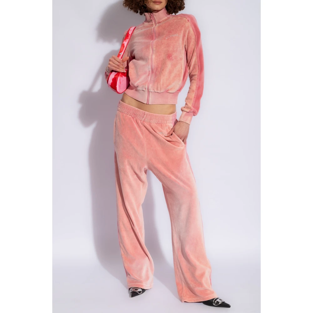 Diesel F-Kinigli velours sweatshirt Pink Dames