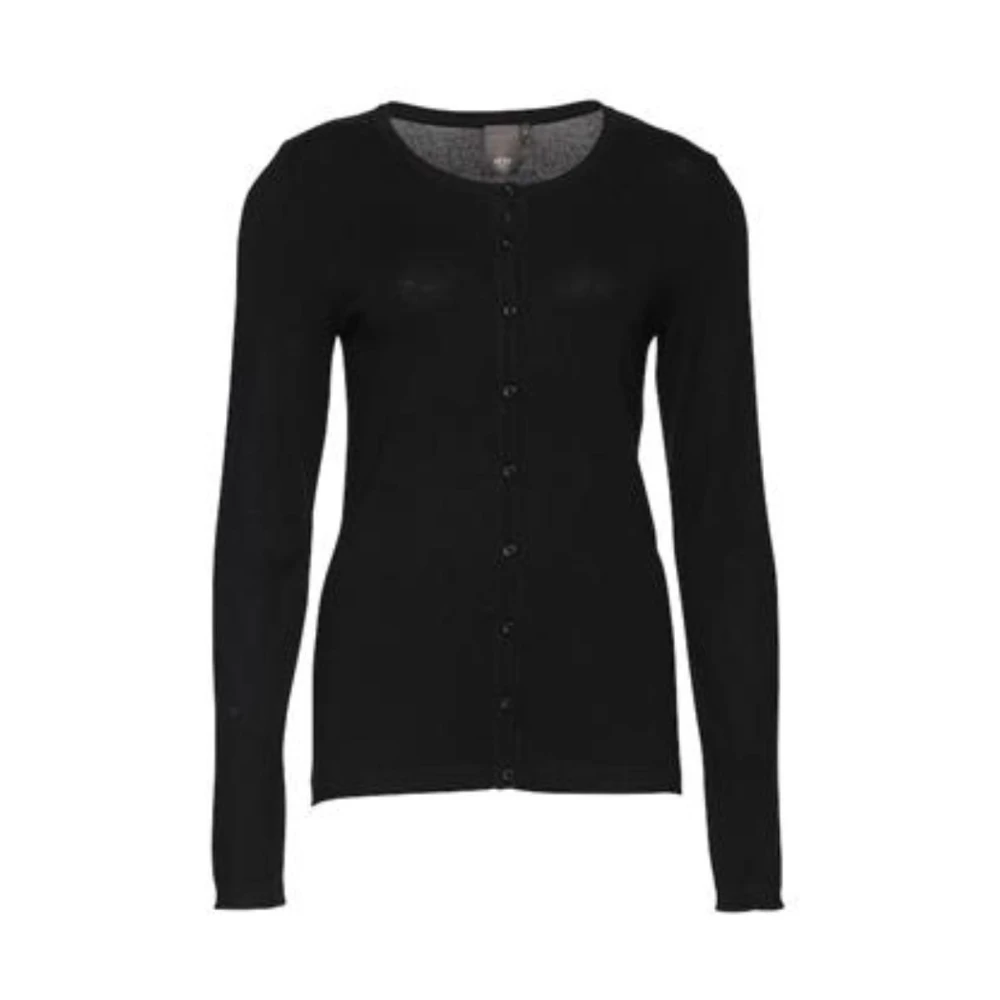 Ichi Slim Fit Cardigan in Viscose Nylon Black Dames